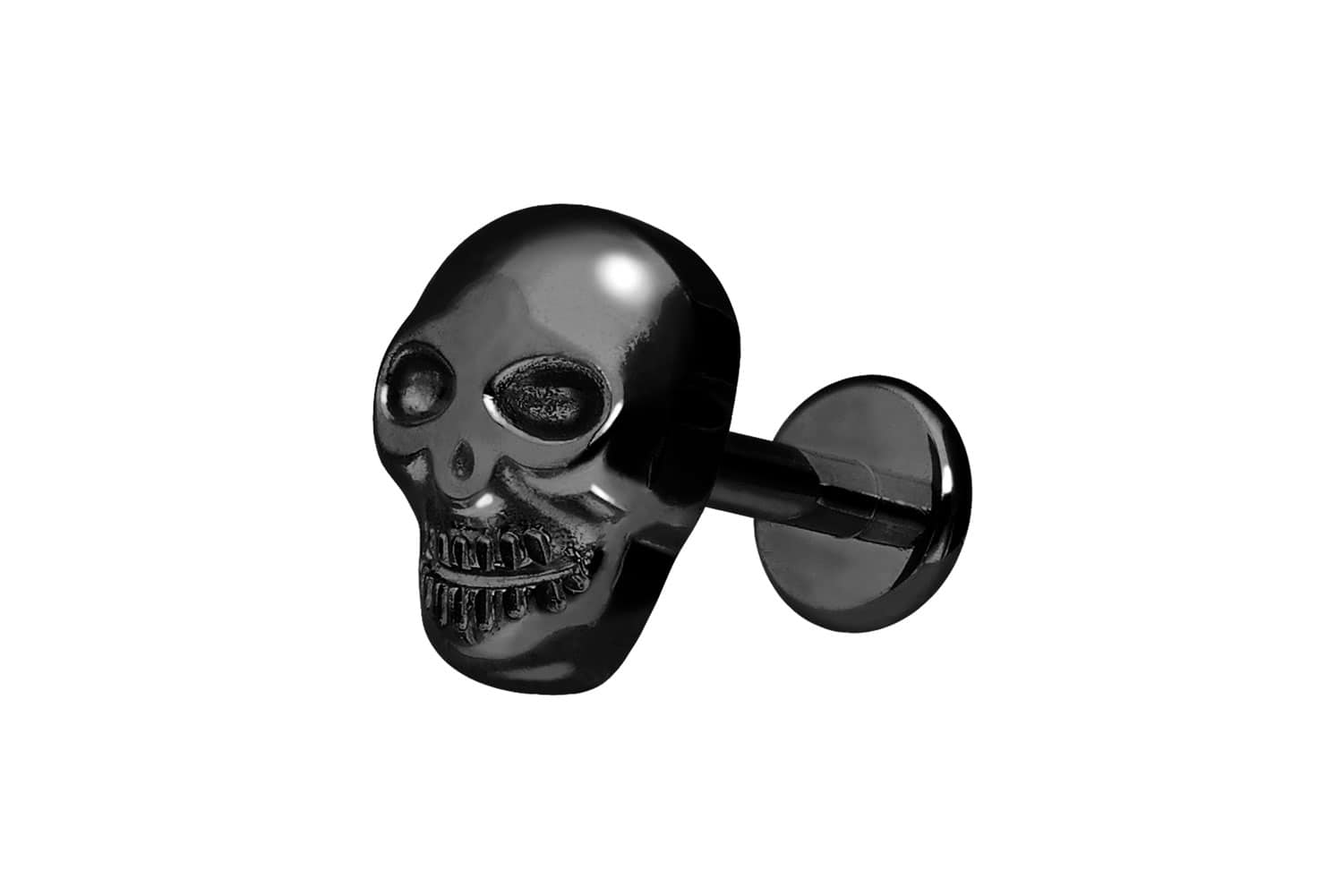 Premium Titan Labret Piercing mit Innengewinde TOTENKOPF